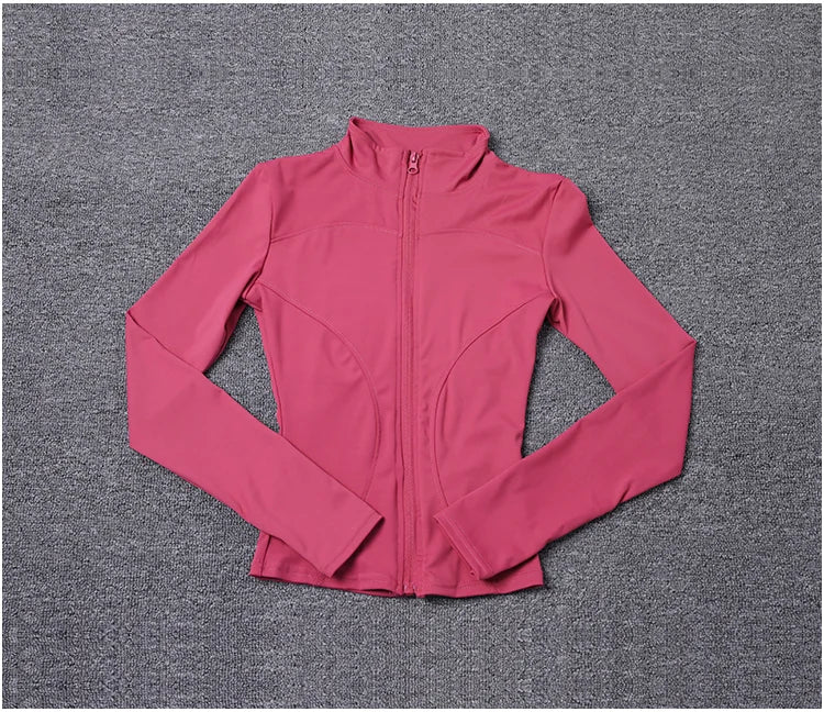 Women Sport Jacket Long Sleeve Shirt Workout Gym Training Clothing Yoga Sportswear