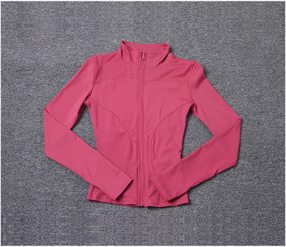 Women Sport Jacket Long Sleeve Shirt Workout Gym Training Clothing Yoga Sportswear