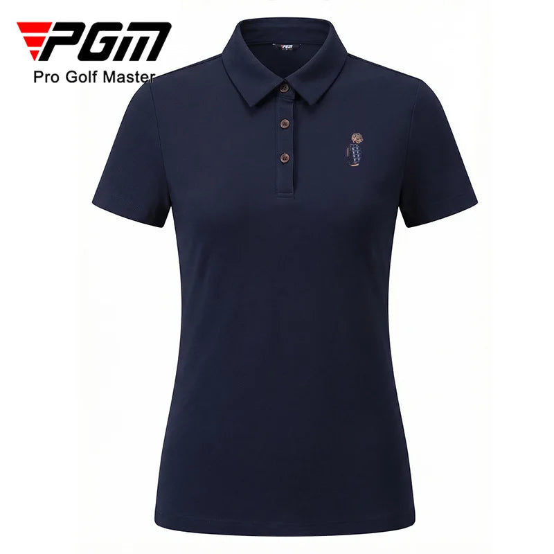 PGM Women's Golf Short Sleeved T-shirt  Breathable Polo Top Sportswear