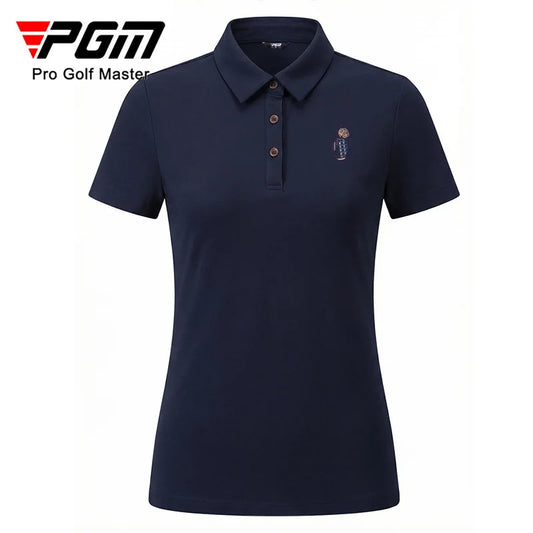PGM Women's Golf Short Sleeved T-shirt  Breathable Polo Top Sportswear