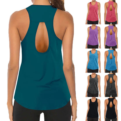 Yoga Sexy Tank Tops Breathable Sleeveless T-shirt Gym Fitness