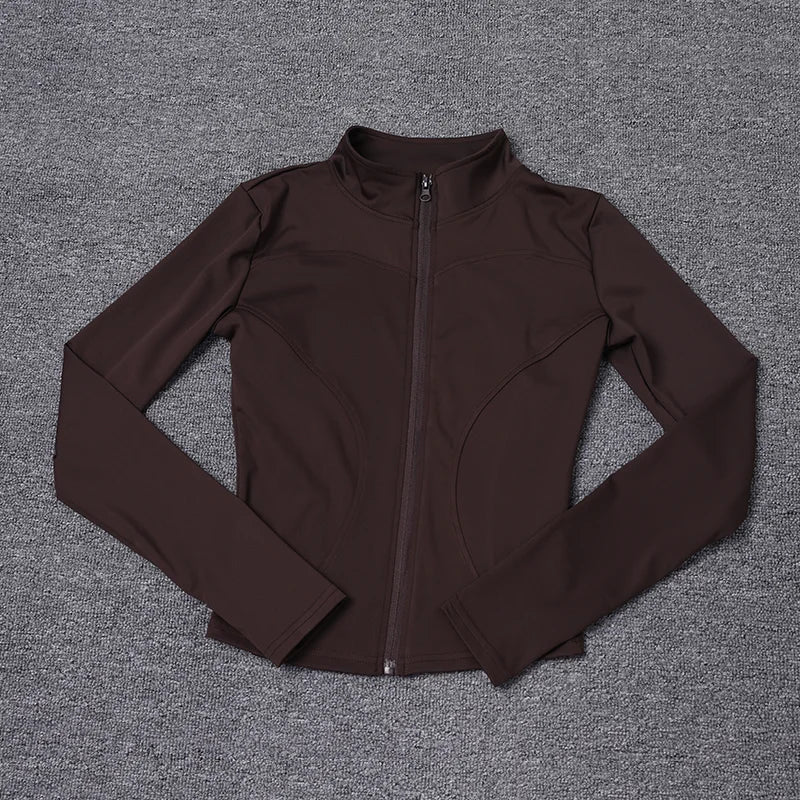 Women Sport Jacket Long Sleeve Shirt Workout Gym Training Clothing Yoga Sportswear