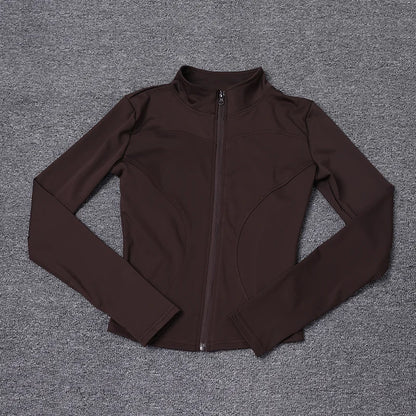 Women Sport Jacket Long Sleeve Shirt Workout Gym Training Clothing Yoga Sportswear