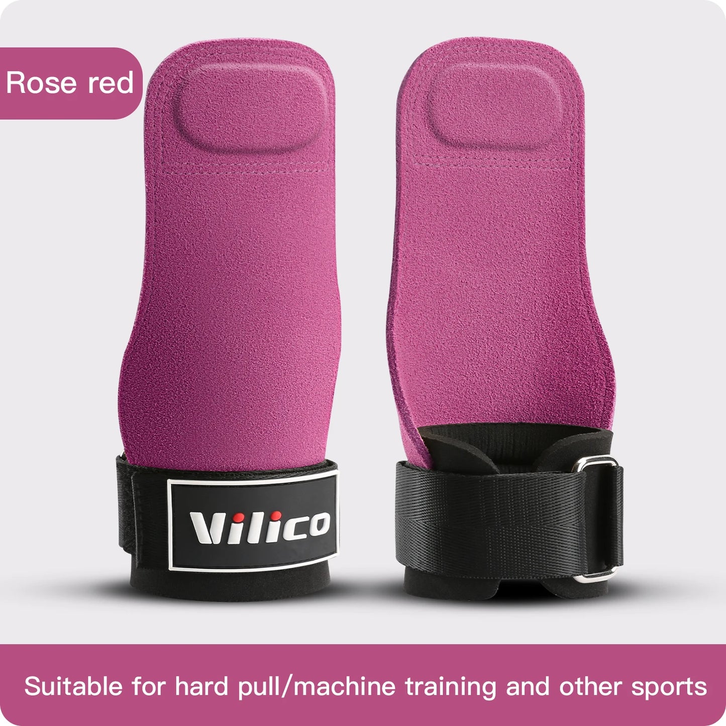 2 Piece Leather Weight Lifting Training Gloves Palm Protection Fitness Grips