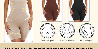 Sexy Bodysuits Full Coverage Shapewear Thigh Slim Body Suit Wide Shoulder Body Shaper Jumpsuit Seamless
