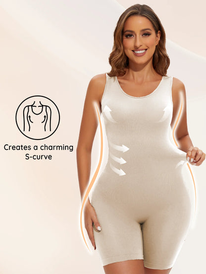 Sexy Bodysuits Full Coverage Shapewear Thigh Slim Body Suit Wide Shoulder Body Shaper Jumpsuit Seamless