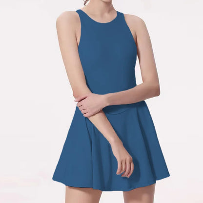 Tennis Dress One-Pieces Slim Fit Soft Athletic Dress with Chest Pads Workout Dress Golf Clothes