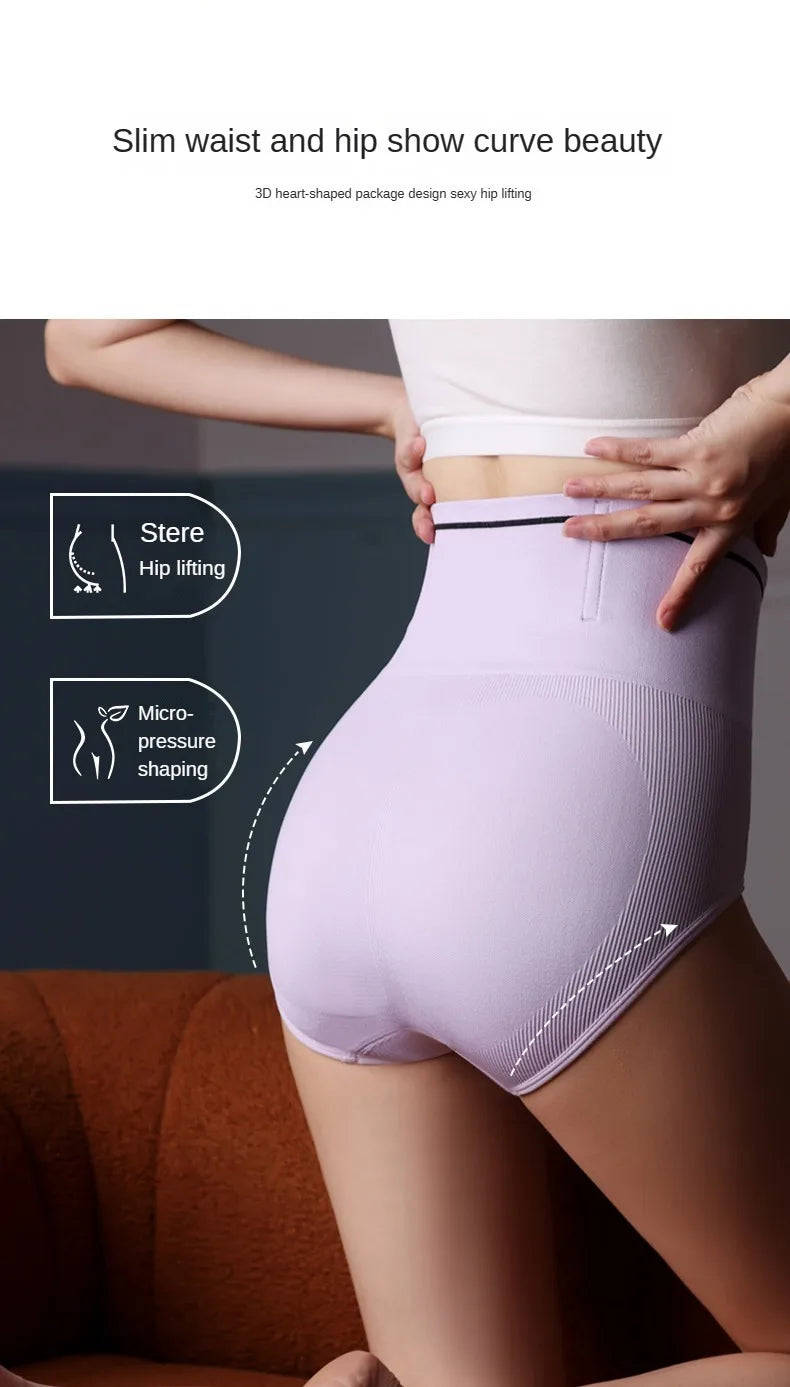 3PCS/set Briefs High Waist Underwear Women Butt Lift Sexy Comfortable Panties Tighten the Abdomen Underpanties Large Size Woman