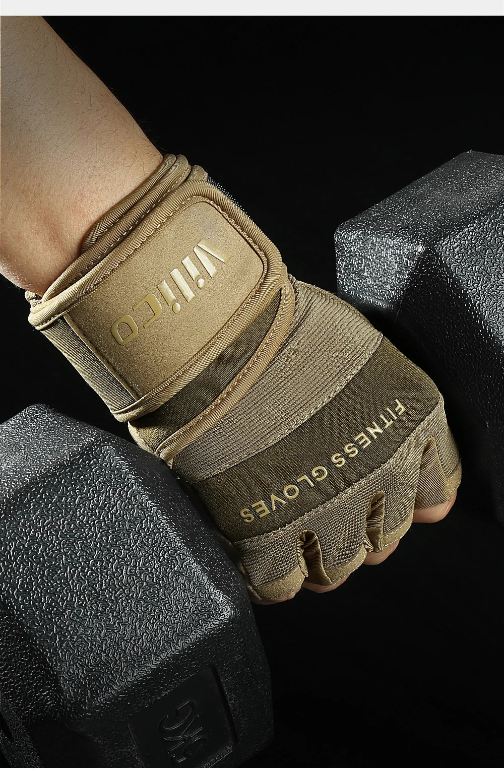 Half Finger Gym Gloves Weightlifting  Anti-Slip Fitness Gloves with Wrist Support