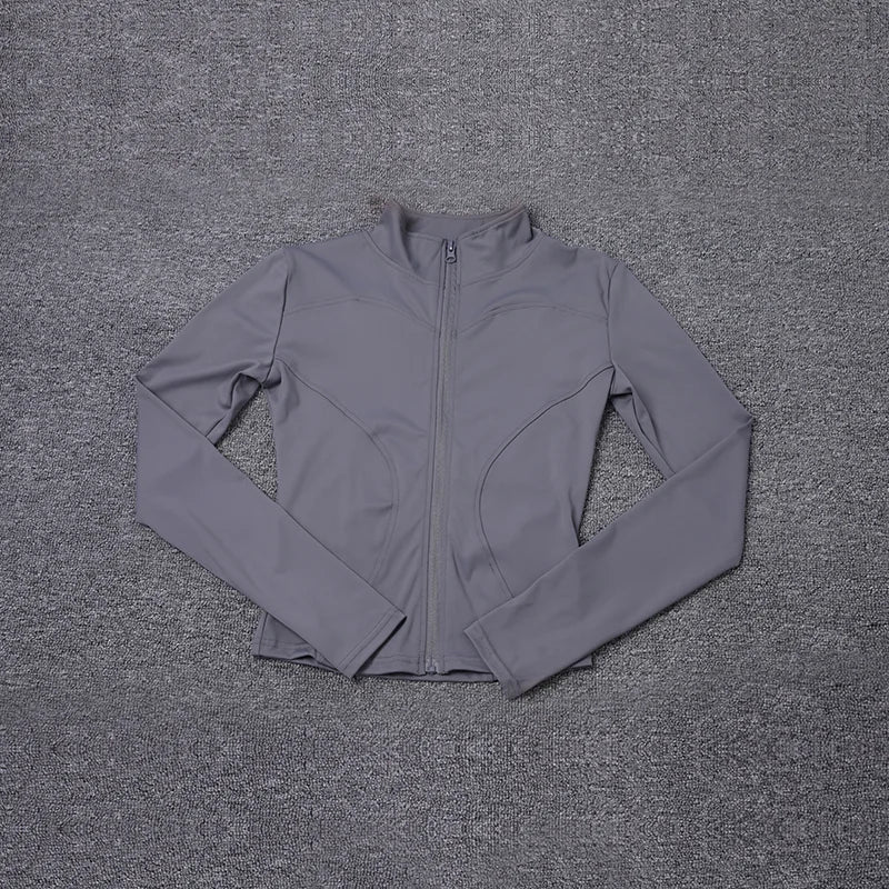Women Sport Jacket Long Sleeve Shirt Workout Gym Training Clothing Yoga Sportswear