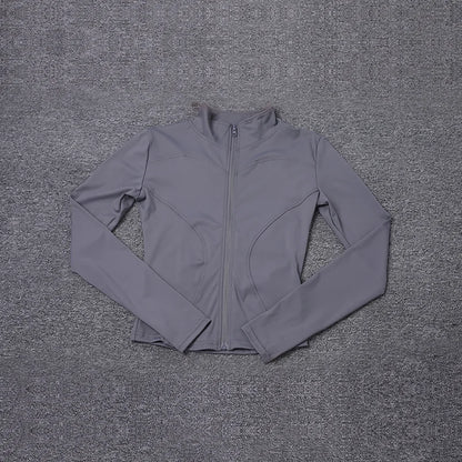 Women Sport Jacket Long Sleeve Shirt Workout Gym Training Clothing Yoga Sportswear