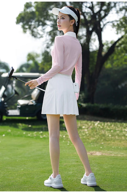 PGM Golf Women Long Sleeve T-shirt Breathable POLO Shirts Top Sportswear