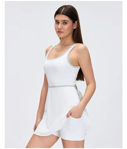 Tennis Sports Dress for Women Golf Skirts with Bra and Shorts Workout  Activewear