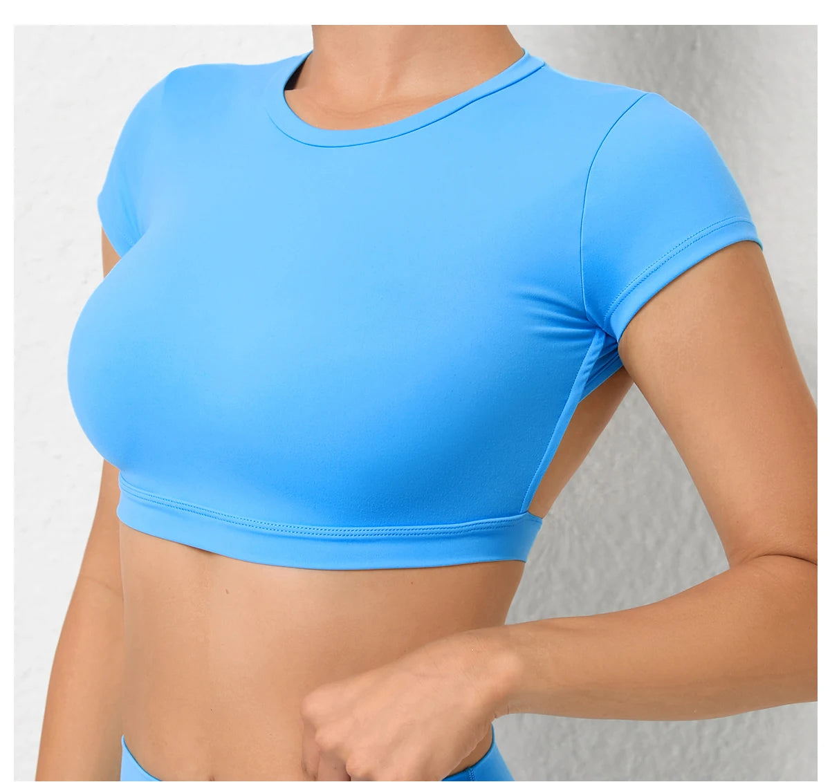 Sports Muscle Back Tee Padded Backless Sports Shirts Workout Yoga T-Shirt