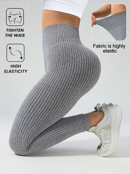 Women Sports Leggings Seamless Yoga Pants w/Tummy Control
