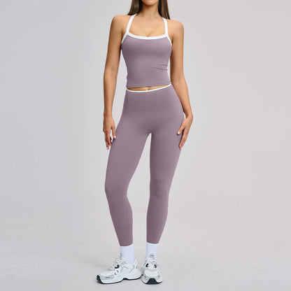 Yoga Set for Women Tight-fitting Gym Outfit Sportswear Yoga Vest Running Shorts Fitness Clothes