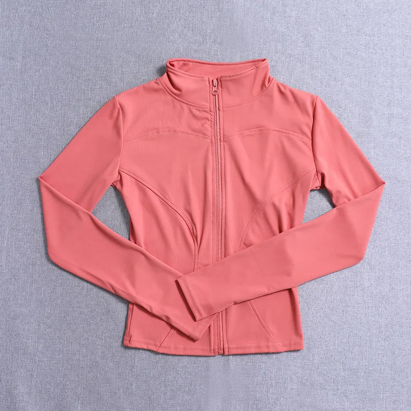 Women Sport Jacket Long Sleeve Shirt Workout Gym Training Clothing Yoga Sportswear
