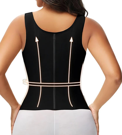 Purple Vest High Compression Waist Trainer with Zipper Slimming Tummy Control Shapewear