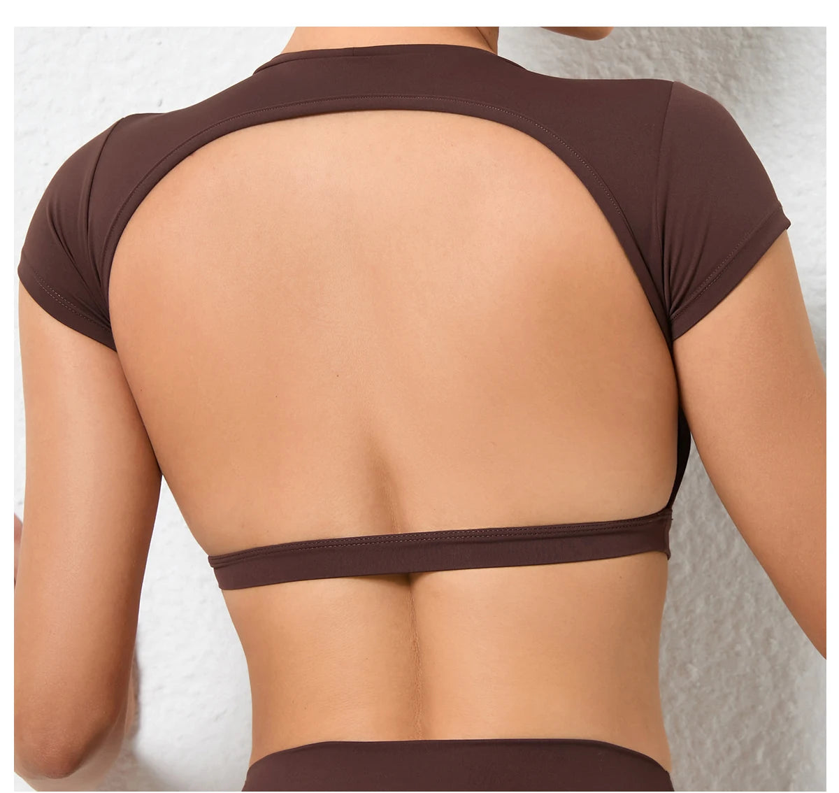 Sports Muscle Back Tee Padded Backless Sports Shirts Workout Yoga T-Shirt