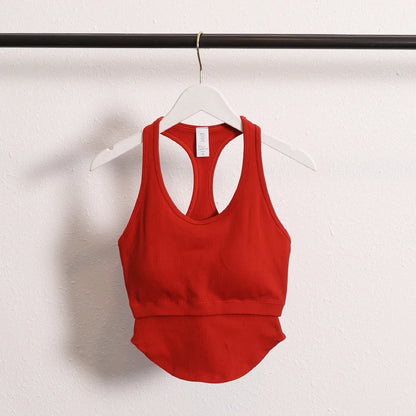 New Workout Backless Sport Tops Sleeveless Shirts Padded Sports Yoga Vest T-Shirt