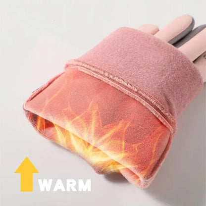 Winter Gloves Women Cycling Bike Thermal Fleece Cold Resistance Wind Waterproof