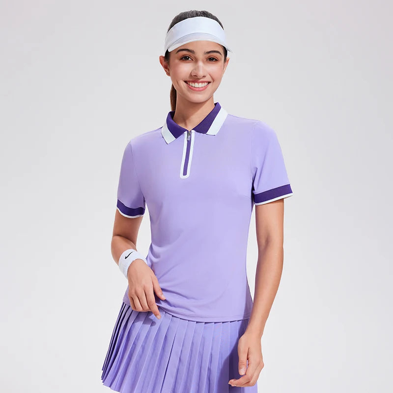 Women Short Sleeve Golf Wear Fashion Lady Top Sports Tennis T Shirts