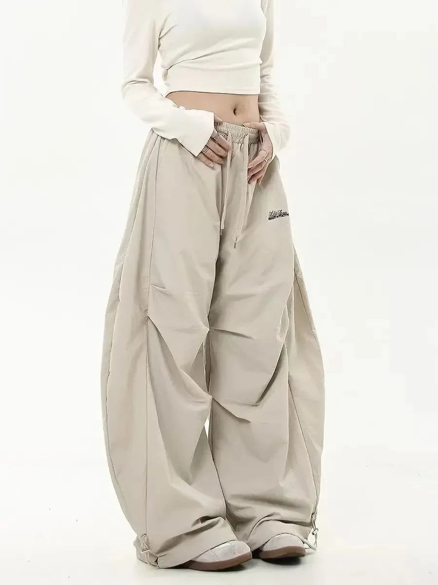 Women Casual Solid Low Waist Wide Leg Baggy Streetwear Oversize Sweatpants