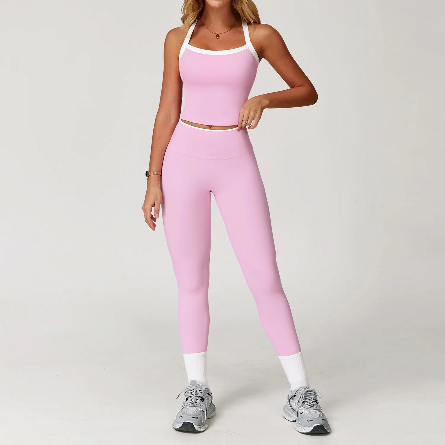 Yoga Set for Women Tight-fitting Gym Outfit Sportswear Yoga Vest Running Shorts Fitness Clothes