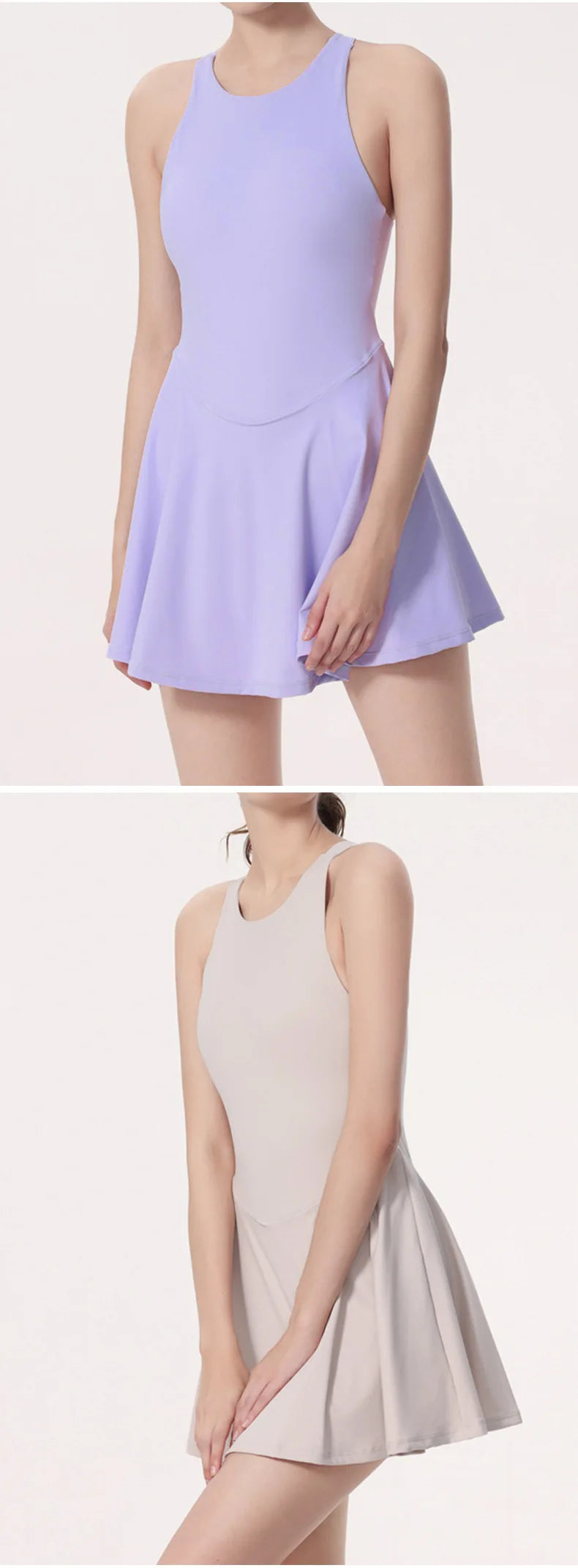 Tennis Dress One-Pieces Slim Fit Soft Athletic Dress with Chest Pads Workout Dress Golf Clothes