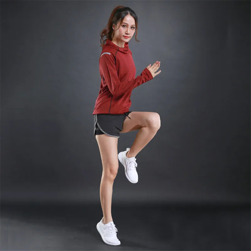 Women's Jacket Hoodies Long Sleeve T-shirts Quick Dry Breathable Sports T Shirt