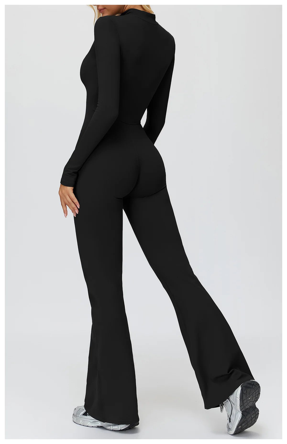 Yoga Suit Gym Set Tracksuit Zipper Long Sleeved Sports Jumpsuit Push Up Workout Clothes