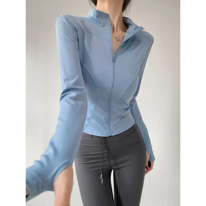 Quick Drying Sports Tight Top Yoga Jacket Long Sleeve S-3XL