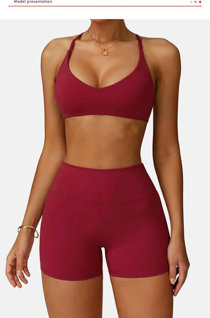 Sports Bra High Impact Support Women Gym Underwear Push-up Back Cross Yoga Crop Top Running Workout Fitness Pilates Solid Color