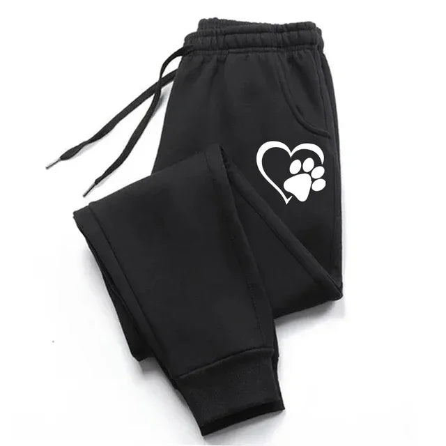 Cute Printed Women Sweatpants Cotton Casual Sports Fitness Solid Jogging Pants