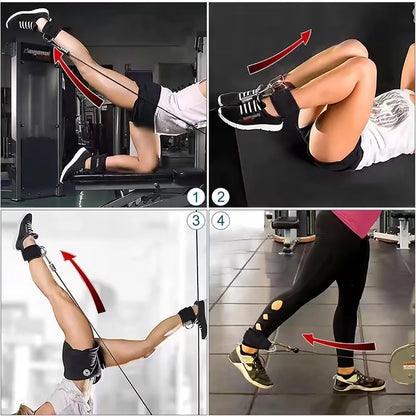 Ankle Straps Resistance Bands Set , Ankle Weight Yoga Elastic Fitness Band