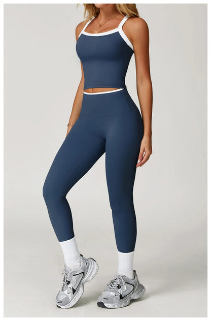 Yoga Set for Women Tight-fitting Gym Outfit Sportswear Yoga Vest Running Shorts Fitness Clothes