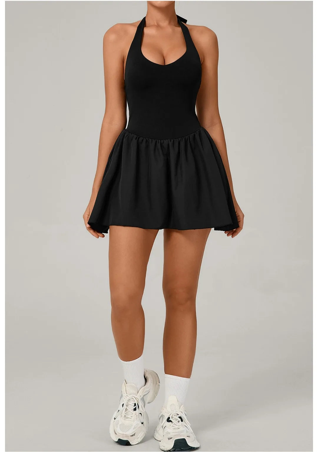 Women's One-piece Tennis Dress Sports  Anti-light Backless Golf Badminton Casual Workout Fitness Dress