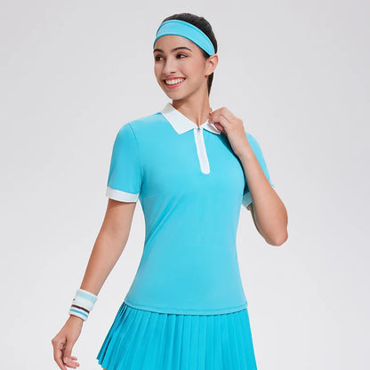 Women Short Sleeve Golf Wear Fashion Lady Top Sports Tennis T Shirts