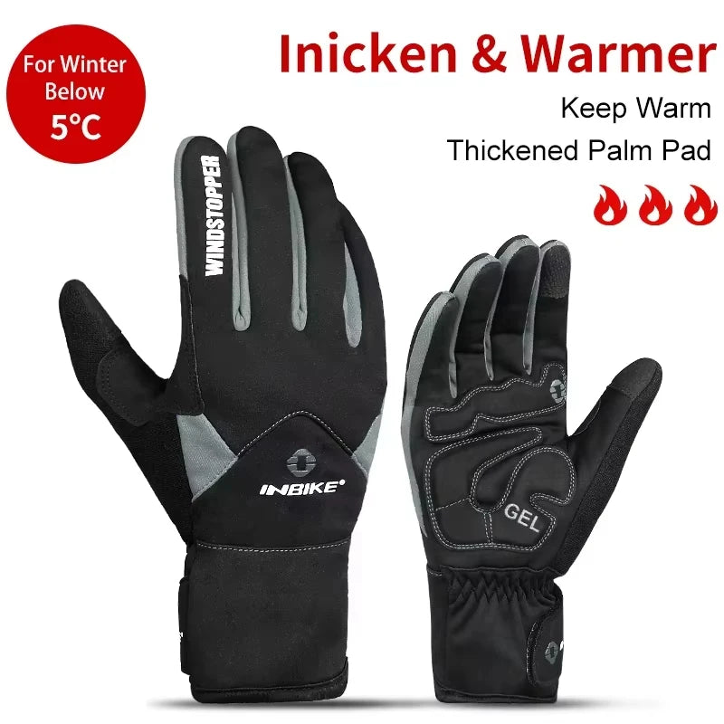Winter Cycling Gloves for Women Warm Fleece Biking Glove for Riding Waterproof Touchscreen Accessories