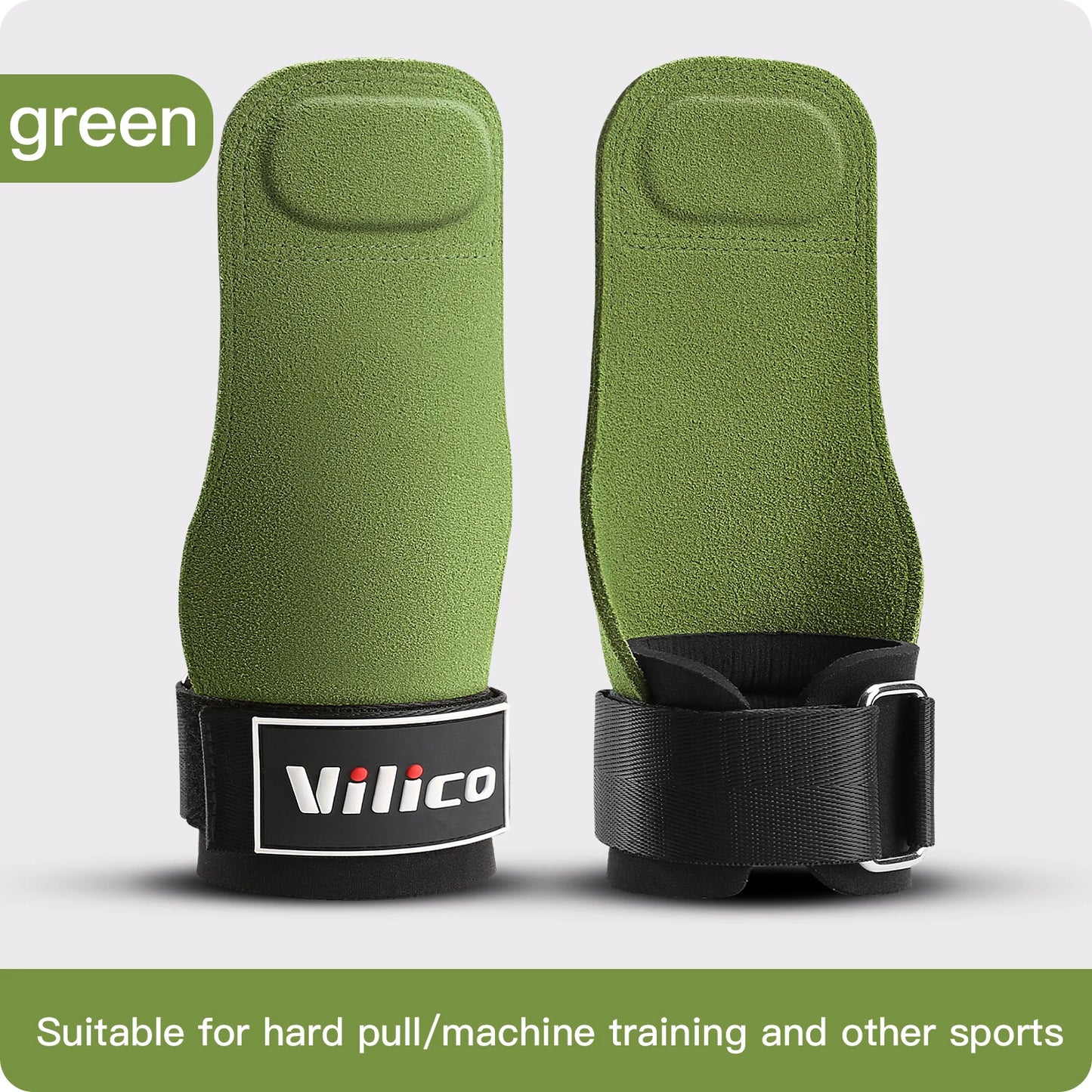 2 Piece Leather Weight Lifting Training Gloves Palm Protection Fitness Grips