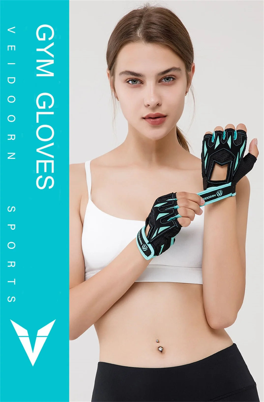 Gym Gloves for Weight Lifting Half Finger Breathable Anti Slip
