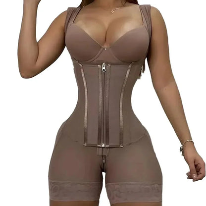 Body Shaper Women Shapewear Bodysuit 9-bone High Compression Girdles Double Tummy Control Full Body Open Crotch