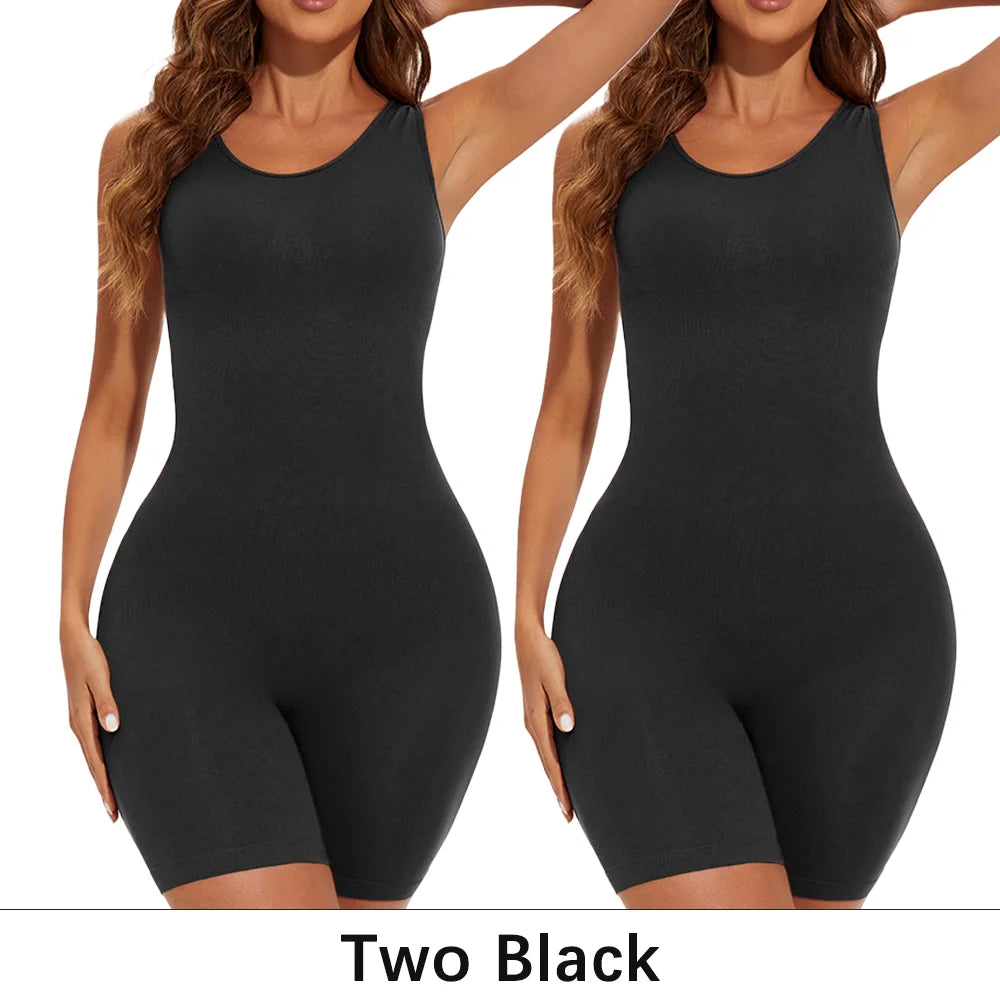 Sexy Bodysuits Full Coverage Shapewear Thigh Slim Body Suit Wide Shoulder Body Shaper Jumpsuit Seamless
