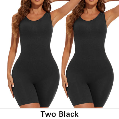 Sexy Bodysuits Full Coverage Shapewear Thigh Slim Body Suit Wide Shoulder Body Shaper Jumpsuit Seamless