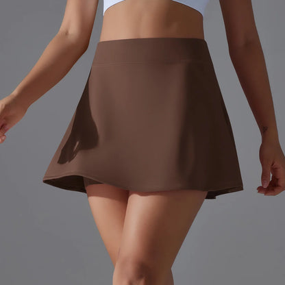 Women Tennis Skirt Ruffled Skirt With Shorts Golf Wear High Waist Breathable Yoga Skort