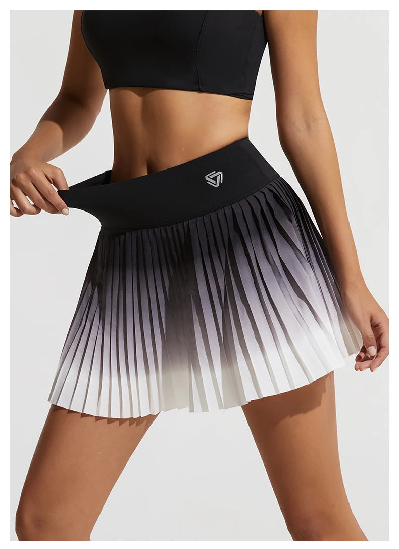 Golf Mini Skirt High Waist Pleated Tennis Sport Skirt Pocket  Fitness Casual Skorts