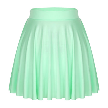 Sexy Ruffle Skirt Casual  Solid Color Elastic Waistband Flared Skirts Loungewear Homewear Sportwear Clubwear