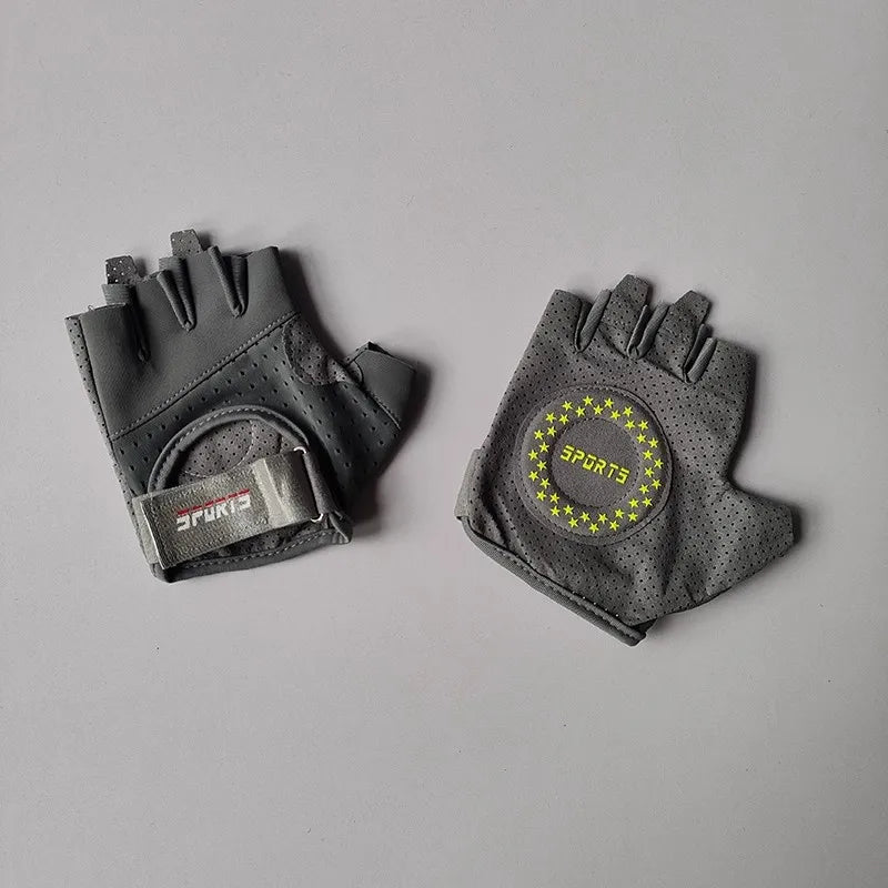 Women's fitness half finger gloves, anti slip, wear-resistant, anti cocoon bike sports cycling
