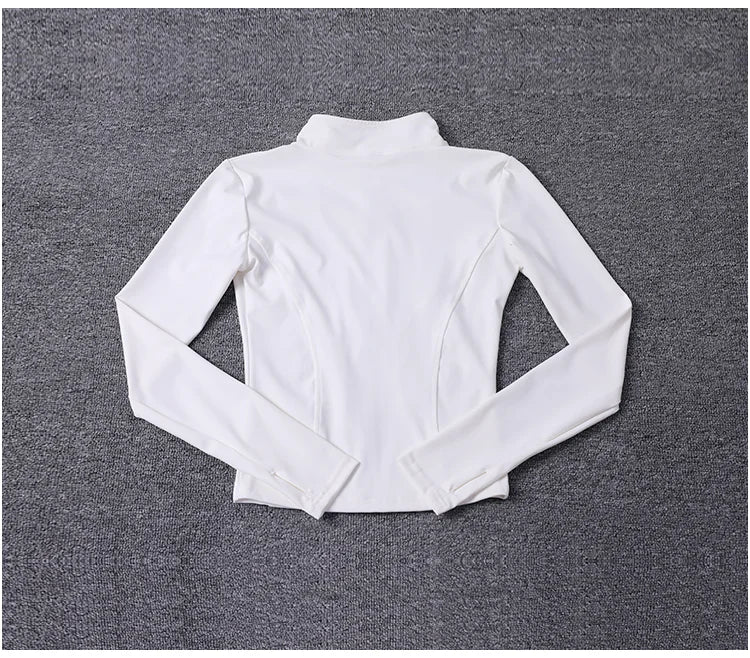 Women Sport Jacket Long Sleeve Shirt Workout Gym Training Clothing Yoga Sportswear