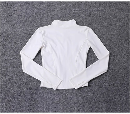 Women Sport Jacket Long Sleeve Shirt Workout Gym Training Clothing Yoga Sportswear